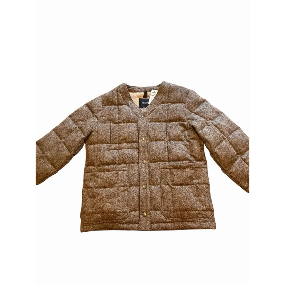 NEW $498 Todd Snyder New York Brown Tan Quilted Wool Cardigan Jacket Coat - Picture 3 of 13